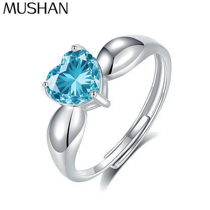 MuShan Jewelry 925 Sterling Silver Ring Wedding Band High Carbon Diamond Bridal Shower  Her Gift Women Rings Fine Jewelry