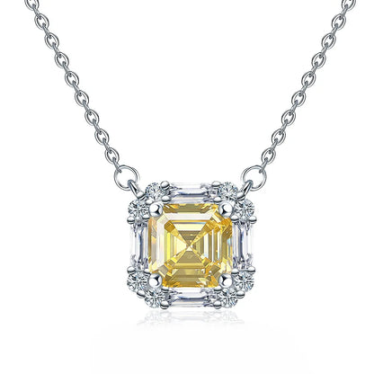 MuShan Jewelry 925 Sterling Silver Necklace Pendant Chain HCD Diamonds Anniversary Gift Christmas Gift Women Necklaces Jewelry