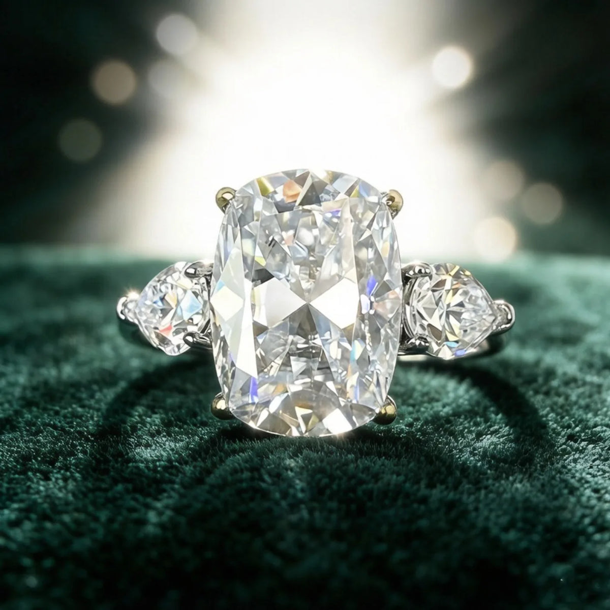 Anillo de mujer MUSHAN Luxury Jewelry en plata de ley 925, banda de 10 quilates con diamante de moissanita de 10x14 mm con certificado GRA, joyería fina