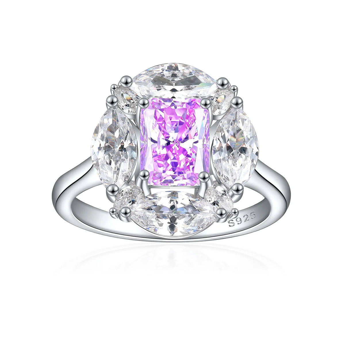 Bague de mariage MuShan Jewelry en argent sterling 925 avec diamant à haute teneur en carbone, cadeau de Noël, cadeau pour elle, bagues pour femmes, joaillerie fine