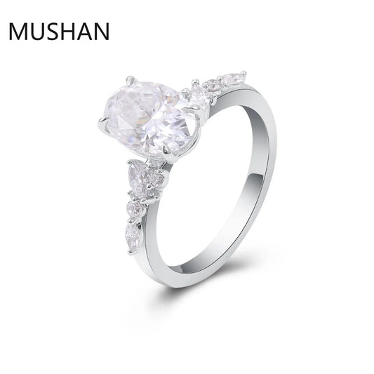 MUSHAN Luxury Custom 14K 18K Gold Rings Band Jewelry With Moissanite Diamond Lab Grown Gemstones Diamond Wedding Ring For Women