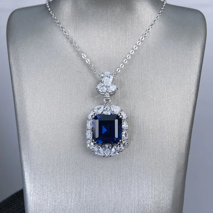 MuShan Jewelry 925 Sterling Silver Necklace Pendant Chain HCD Diamonds Engagement Party Bridal Jewelry Women Necklaces Jewelry
