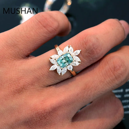 MUSHAN Luxury Custom 14K 18K Gold Rings Band Jewelry With Moissanite Diamond Lab Grown Gemstones Diamond Wedding Ring For Women
