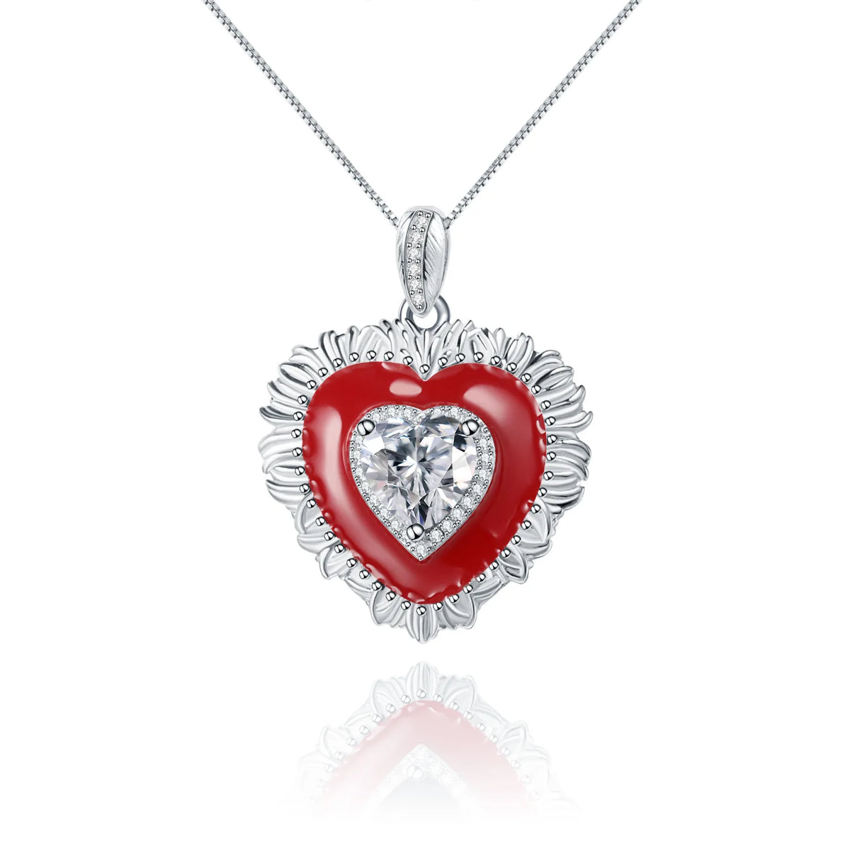 Collar de plata de ley 925 MUSHAN Bespoke Jewelry, collar de compromiso con zafiro rojo de laboratorio en corte cojín para mujer, bañado en oro de 18K