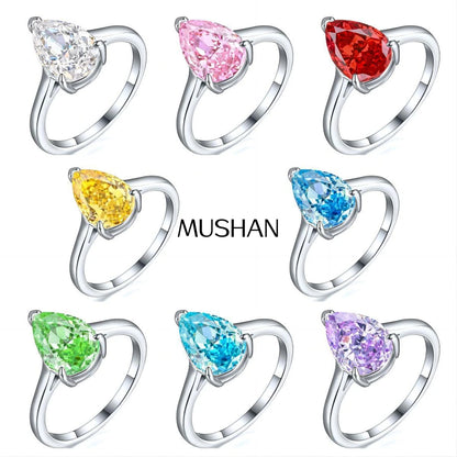 Bague de mariage MuShan Jewelry en argent sterling 925, style luxueux avec diamant à haute teneur en carbone, bijou élégant pour femme, joaillerie fine