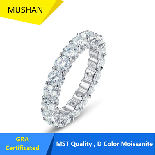 MUHAN Luxury Jewelry  925 Sterling Silver Ring Wedding Band  Women GRA Certificate Moissanite Diamond Rings D Color Fine Jewelry