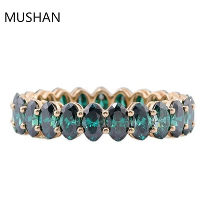 MUSHAN Luxury Custom 14K 18K Gold Rings Band Jewelry With Moissanite Diamond Lab Grown Gemstones Diamond Wedding Ring For Women