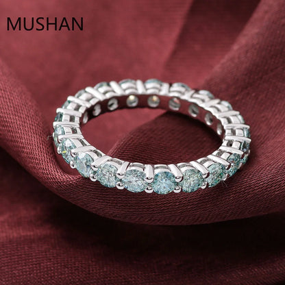 Anillos de boda de lujo MUSHAN de 14K y 18K, joyería con diamantes de moissanita y piedras preciosas cultivadas en laboratorio para mujer