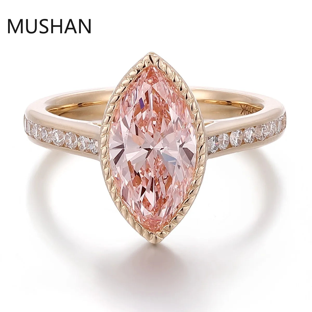 MUSHAN Luxury Custom 14K 18K Gold Rings Band Jewelry With Moissanite Diamond Lab Grown Gemstones Diamond Wedding Ring For Women