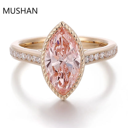 MUSHAN Luxury Custom 14K 18K Gold Rings Band Jewelry With Moissanite Diamond Lab Grown Gemstones Diamond Wedding Ring For Women
