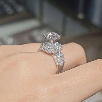 MUSHAN Luxury Jewelry 925 Sterling Silver Ring Band Women GRA Certificated Moissanite Diamond Emerald D Color Rings Fine Jewelry