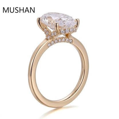 MUSHAN Luxury Custom AU750 14K 18K Gold Rings For Women Jewelry IGI 3ct Lab Grown Diamond Ring Designer EDF VVS Wedding Band