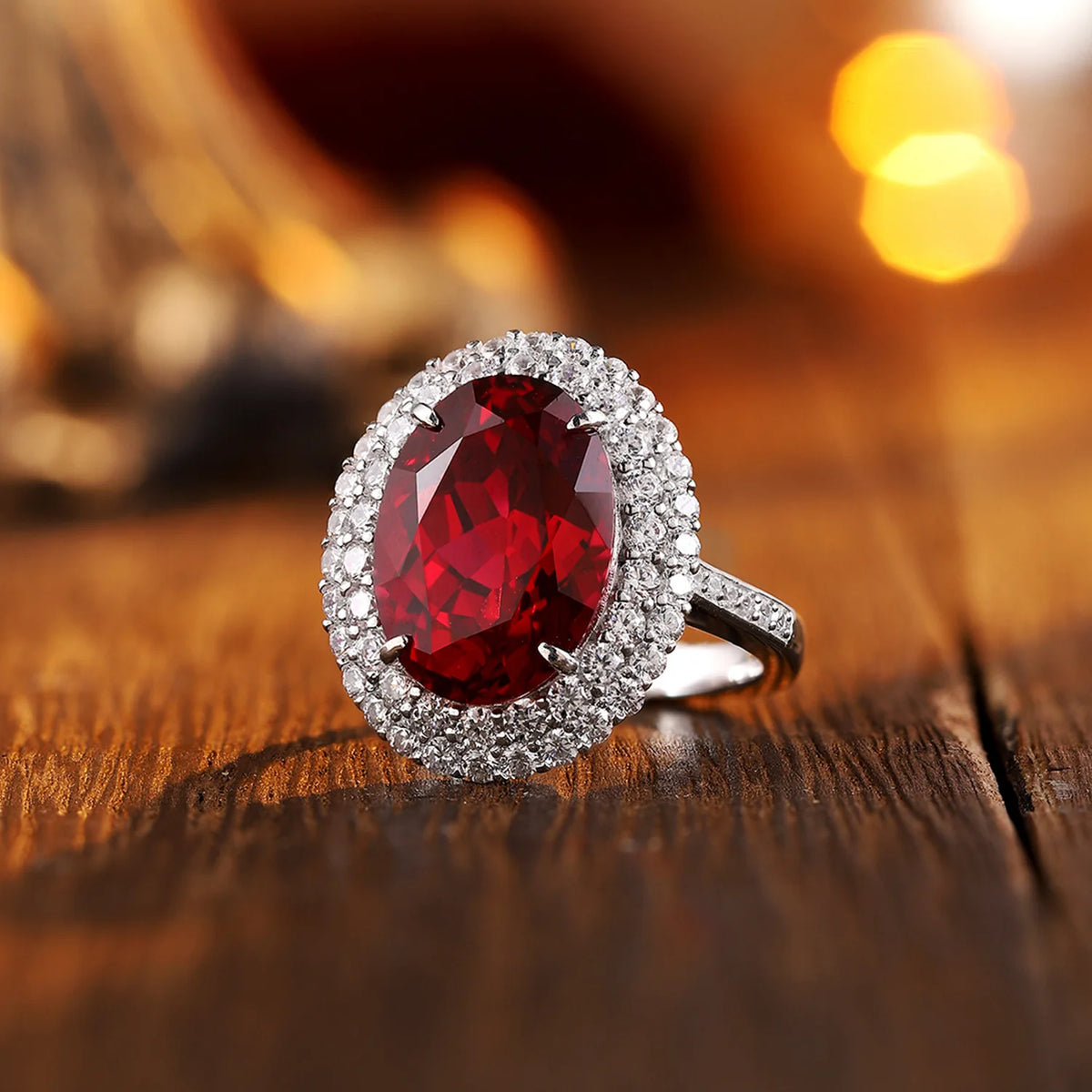 Anillo de compromiso MUSHAN de plata de ley 925 con zafiro rojo de laboratorio corte Asscher para mujer, bañado en oro de 18 quilates, certificado GRC