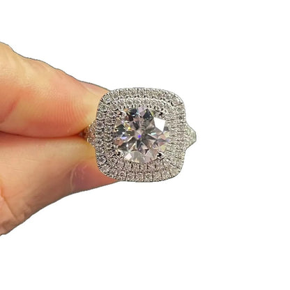 MUHAN Luxury Jewelry  925 Sterling Silver Ring Wedding Band  Women GRA Certificate Moissanite Diamond Rings D Color Fine Jewelry