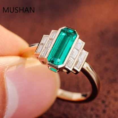 MUSHAN Luxury Custom 14K 18K Gold Rings Band Jewelry With Moissanite Diamond Lab Grown Gemstones Diamond Wedding Ring For Women