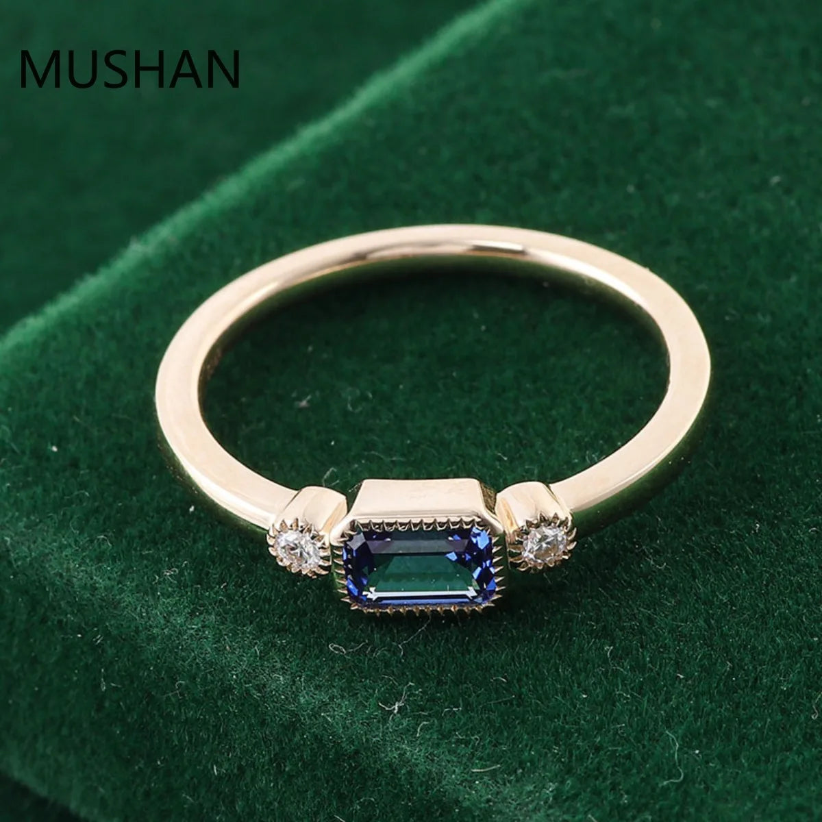 MUSHAN Luxury Custom 14K 18K Gold Rings Band Jewelry With Moissanite Diamond Lab Grown Gemstones Diamond Wedding Ring For Women