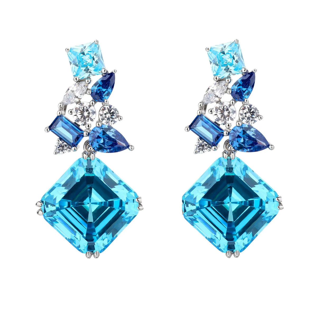 MuShan Jewelry 925 Sterling Silver Earring Designer 5A CZ Gemstones HCD Diamond 925 Sterling Silver Earrings Accessories