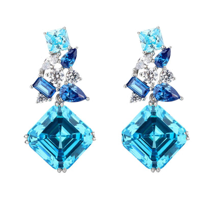 MuShan Jewelry 925 Sterling Silver Earring Designer 5A CZ Gemstones HCD Diamond 925 Sterling Silver Earrings Accessories
