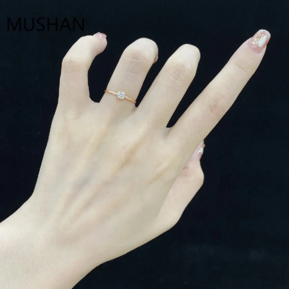MUSHAN Luxury Custom 14K 18K Gold Rings Band Jewelry With Moissanite Diamond Lab Grown Gemstones Diamond Wedding Ring For Women