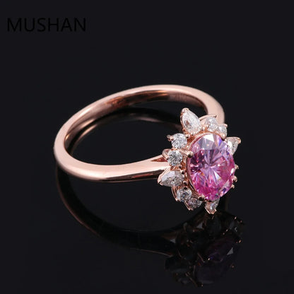 MUSHAN Luxury Custom 14K 18K Gold Rings Band Jewelry With Moissanite Diamond Lab Grown Gemstones Diamond Wedding Ring For Women