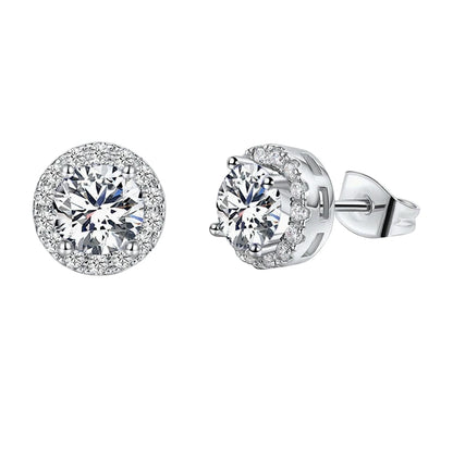 MS Luxury Jewelry 925 Sterling Silver Stud Earrings For Women Gemstones 7A Cubic Zirconia Ear Pin Earrings Stud Fine Jewelry