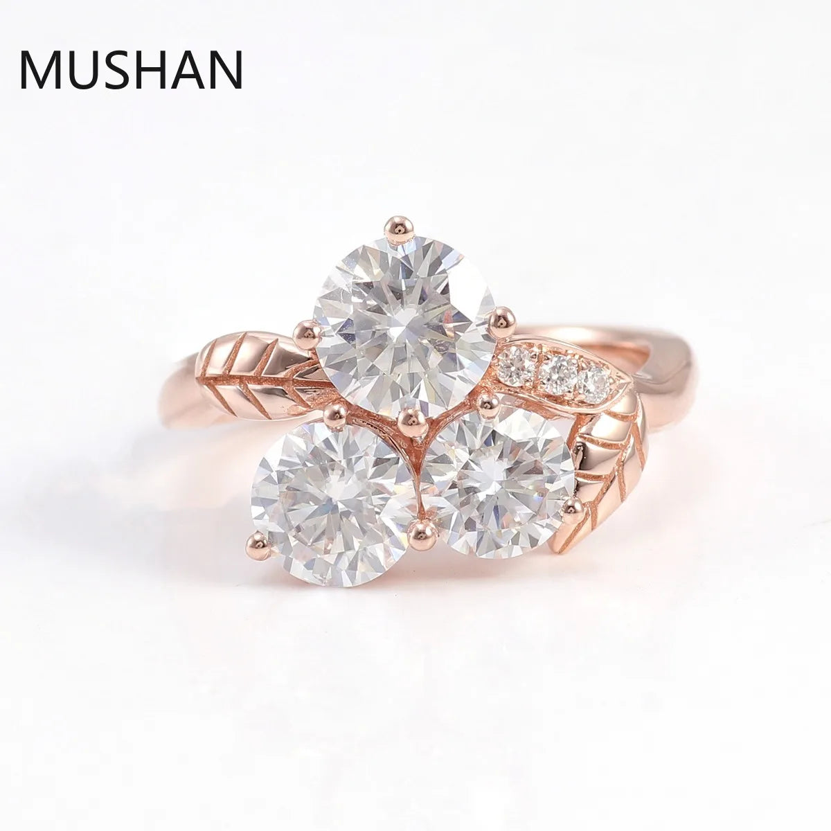 MUSHAN Luxury Custom 14K 18K Gold Rings Band Jewelry With Moissanite Diamond Lab Grown Gemstones Diamond Wedding Ring For Women