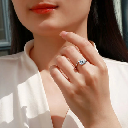Anillo de plata de ley 925 MUSHAN Luxury Jewelry, banda para mujer, diamante de moissanita con certificado GRA, esmeralda, color D, joyería fina