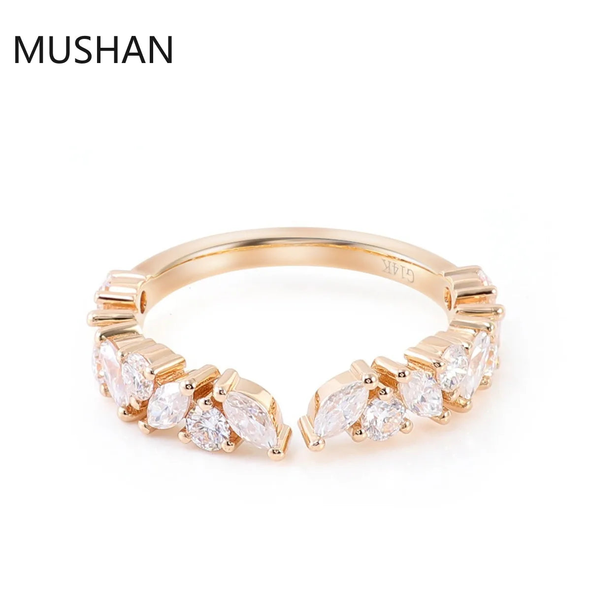 MUSHAN Luxury Custom 14K 18K Gold Rings Band Jewelry With Moissanite Diamond Lab Grown Gemstones Diamond Wedding Ring For Women