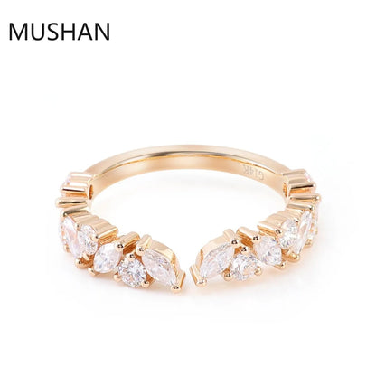 MUSHAN Luxury Custom 14K 18K Gold Rings Band Jewelry With Moissanite Diamond Lab Grown Gemstones Diamond Wedding Ring For Women