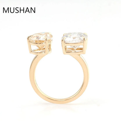 MUSHAN Luxury Custom 14K 18K Gold Rings Band Jewelry With Moissanite Diamond Lab Grown Gemstones Diamond Wedding Ring For Women