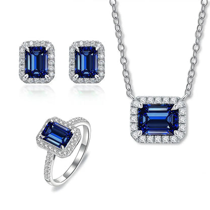 MUSHAN Bijoux de luxe pour femme, pendentif cube de sucre en argent sterling S925 avec diamant haut carbone, collier avec saphir et diamants