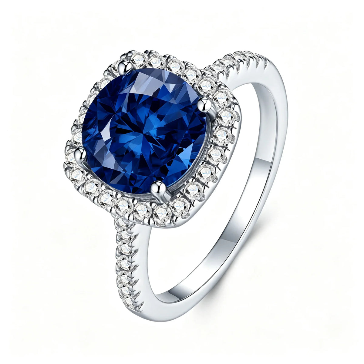MUSHAN Custom Jewelry 2ct Lab Grown Gemstones Ruby Emerald Sapphire Fashion Rings Jewelry 925 Sterling Silver Women Ring
