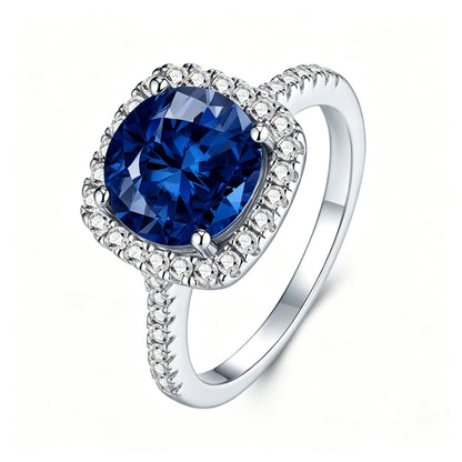 MUSHAN Custom Jewelry 2ct Lab Grown Gemstones Ruby Emerald Sapphire Fashion Rings Jewelry 925 Sterling Silver Women Ring