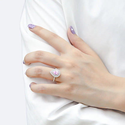 MuShan Jewelry 925 Sterling Silver Rings Bands Engagement Ring 7A Cubic Zirconia  Women Valentine Delicate  Women Gift