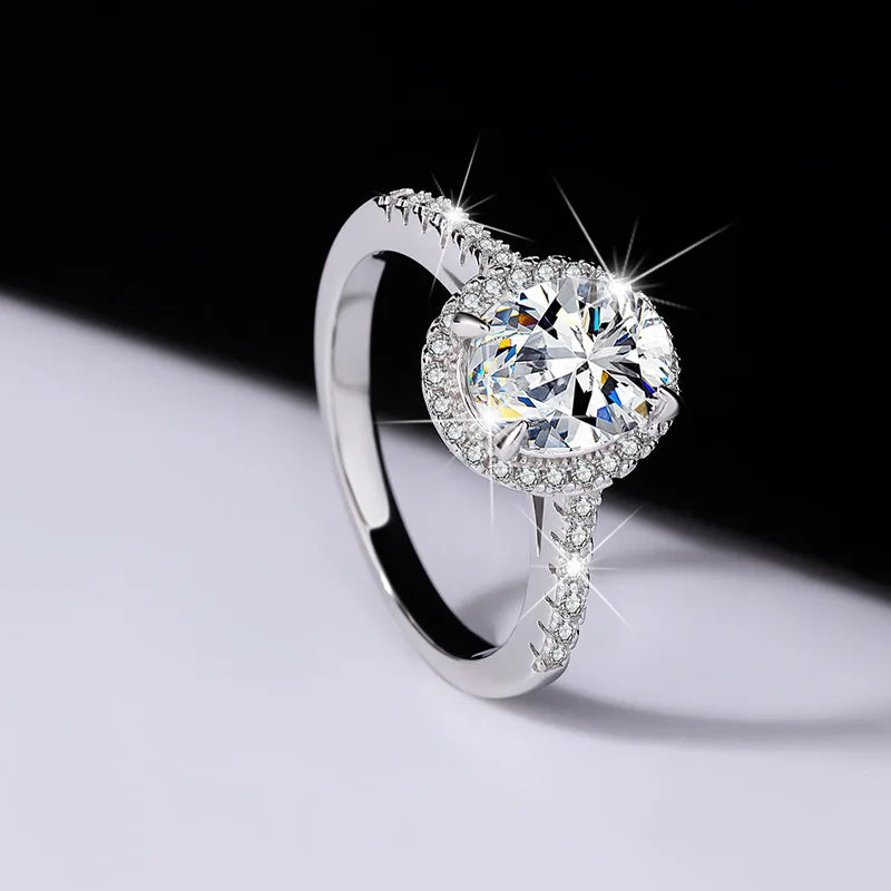 MUSHAN Luxury Jewelry 925 Pure Silver Genuine Moissanite Diamond Ring 2 Carats Couple'S Pair Ring  Wedding Ring