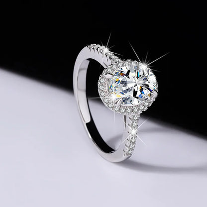 MUSHAN Luxury Jewelry 925 Pure Silver Genuine Moissanite Diamond Ring 2 Carats Couple'S Pair Ring  Wedding Ring
