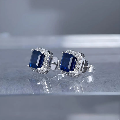 MuShan Jewelry 925 Sterling Silver Stud Earrings Dangle HCD Gemstones Anniversary Gift Mother Day Gift Women Earring Fine Jewelr