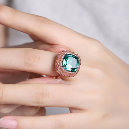 MUSHAN Custom Jewelry 14k 18k Gold Ring Lab Green Emerald Ruby Sapphire Paraiba Gemstones Rings Band for Women Fine Jewelry