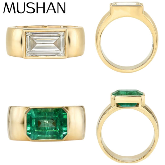 Bague MUSHAN en argent sterling 925, bijou personnalisé, moissanite couleur D, pureté VVS, bague de créateur scintillante en argent sterling 925 avec diamant