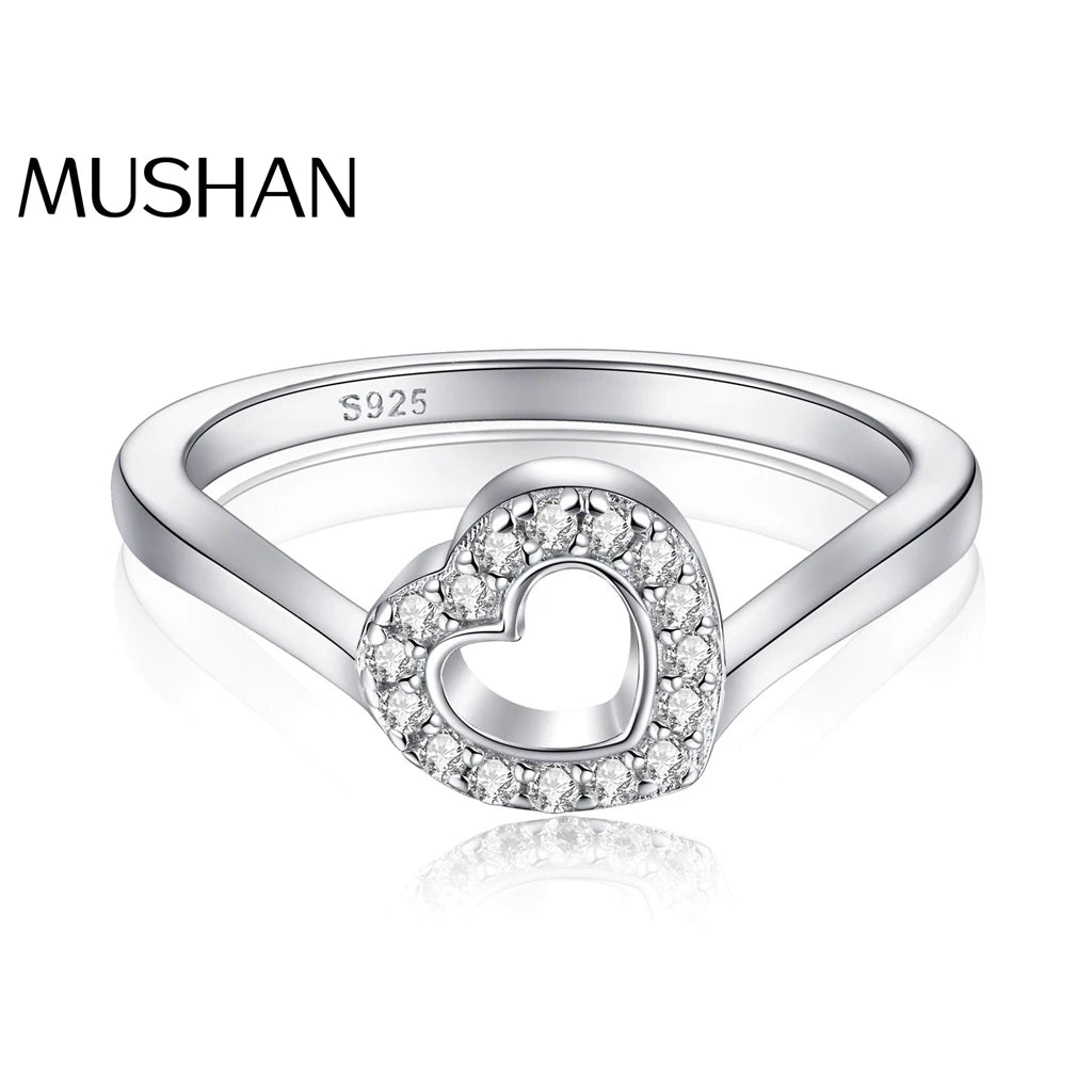 MuShan Jewelry 925 Sterling Silver Ring Wedding Band High Carbon Diamond Gold Plated Statement Jewelry Women Rings Fine Jewelry