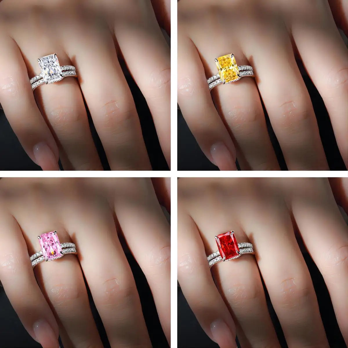 Bague MuShan Brand Jewelry en argent sterling 925, triangle en zircone cubique 7A, bijoux raffinés pour elle, plaqué or 18 carats