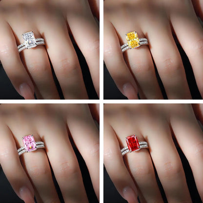 Bague MuShan Brand Jewelry en argent sterling 925, triangle en zircone cubique 7A, bijoux raffinés pour elle, plaqué or 18 carats