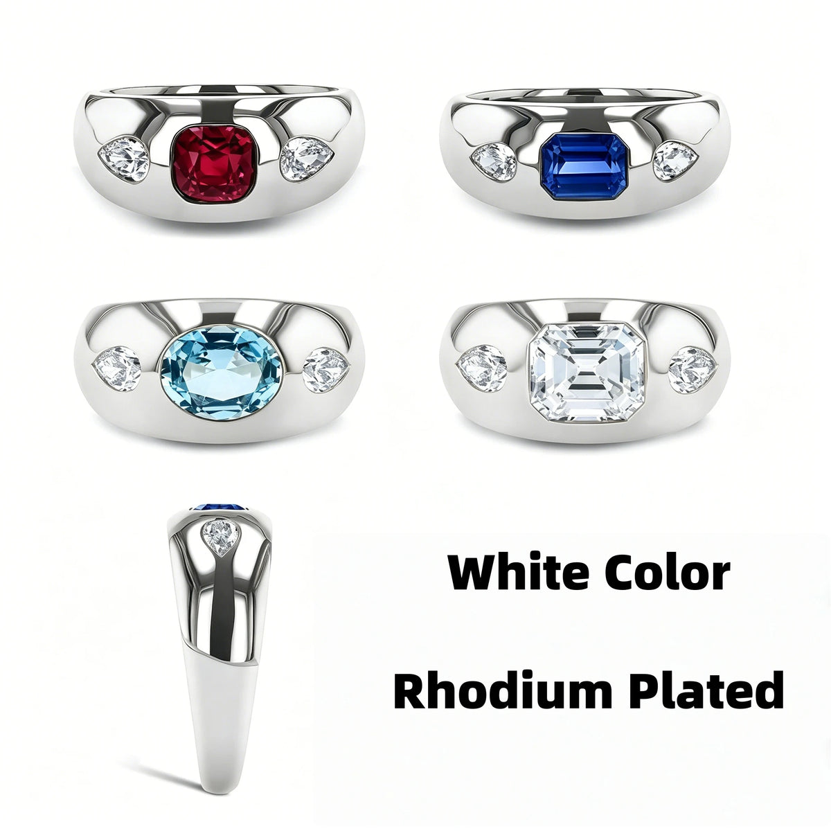 MUSHAN Bespoke Luxury Jewelry 925 Sterling Silver Rings Lab Grown Ruby Sapphire Moissanite Ring Bands MST Patented Fine Jewelry