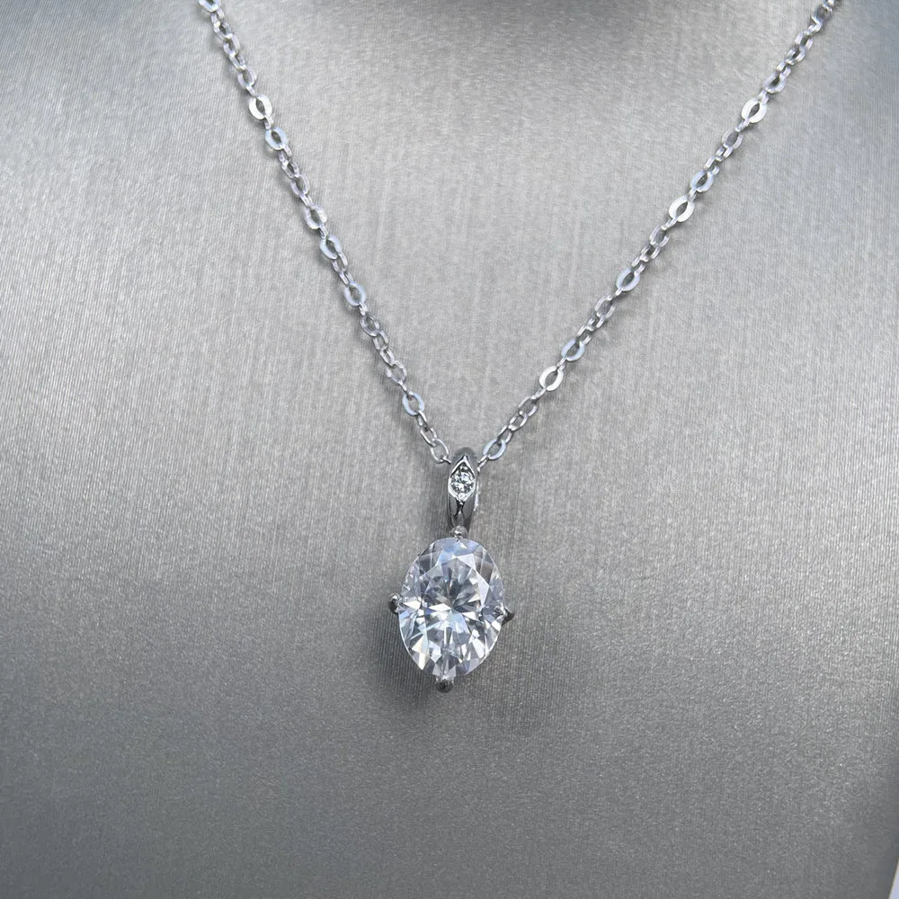 MuShan Luxury Jewelry 925 Sterling Silver Necklace D Color Moissanite Wedding Party Women Platinum Plated MST Patent Nickel Free