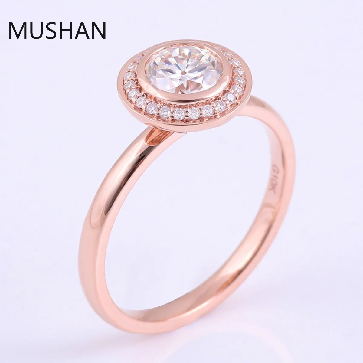 MUSHAN Luxury Custom 14K 18K Gold Rings Band Jewelry With Moissanite Diamond Lab Grown Gemstones Diamond Wedding Ring For Women