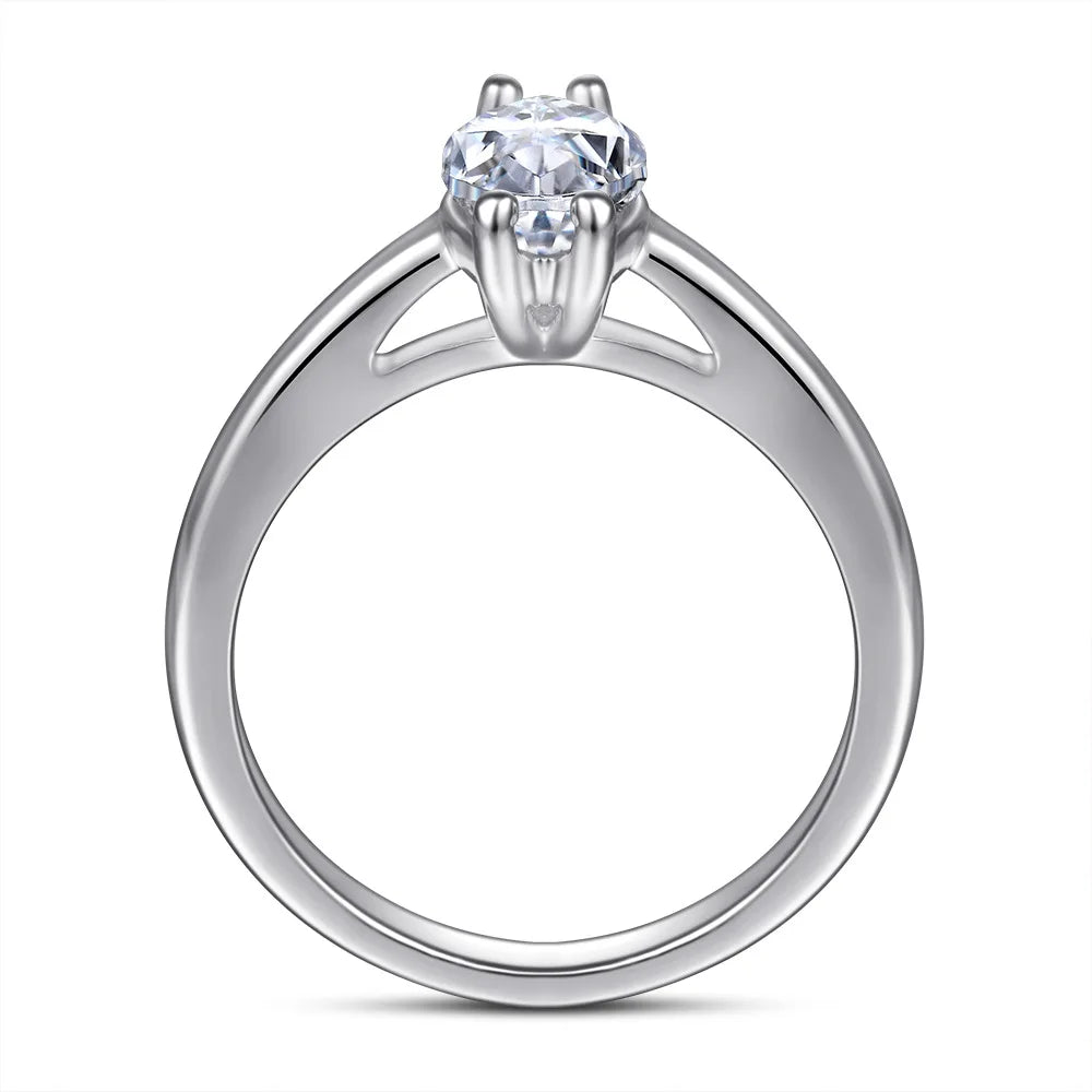 MuShan Jewelry 925 Sterling Silver Romantic Engagement Ring 7A Cubic Zirconia  Women Rings Bands Anniversary  Women Gift