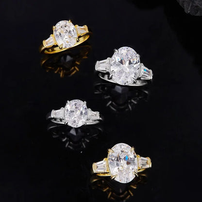 Bague MUSHAN Luxury Jewelry en argent sterling 925 pour femme, diamant moissanite émeraude certifié GRA, couleur D, joaillerie fine