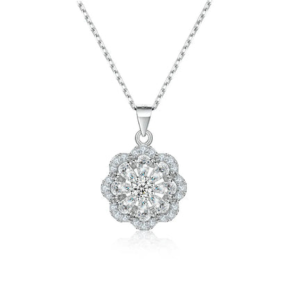 Collar con colgante de plata de ley 925 de MuShan Jewelry, cadena con piedras preciosas HCD, estilo clásico, joyería premium para mujer.