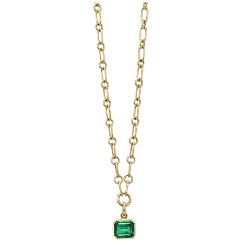 MUSHAN Collier de joaillerie sur mesure en argent sterling 925, pendentif avec émeraude, rubis ou saphir de culture pour femme, plaqué or 18 carats