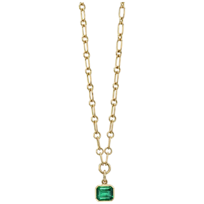 MUSHAN Collier de joaillerie sur mesure en argent sterling 925, pendentif avec émeraude, rubis ou saphir de culture pour femme, plaqué or 18 carats